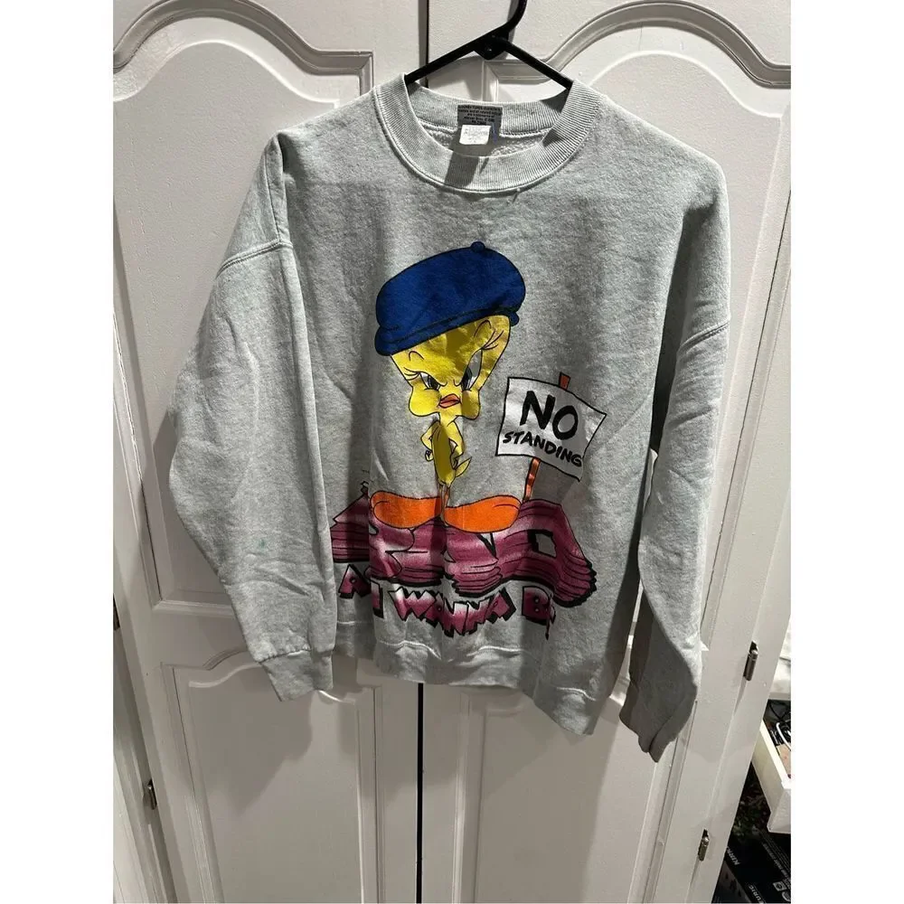 Vintage 1996 Tweety Bird Warner Bros Sweatshirt -Made in the USA. Some stains.